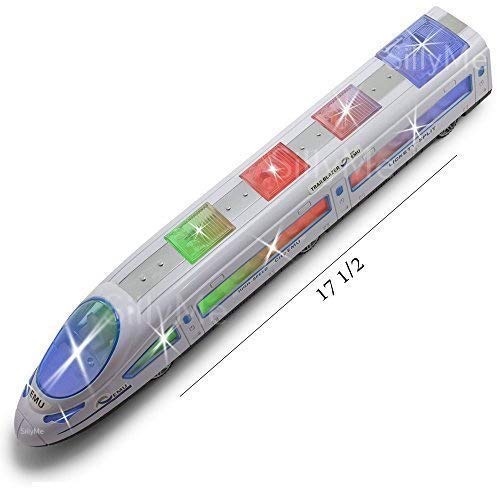 SILLYME Bump and Go High Speed Bullet Train Toy - 3D Lighting and Musical Fun Sounds - Toy for Kids Birthday Gift - 38 cm