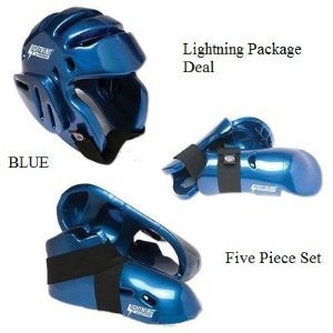 Lightning BLUE Karate Sparring Gear Package Deal - Adult Large