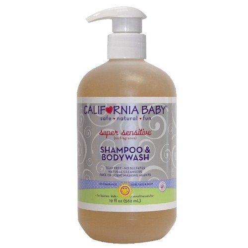 California Baby Super Sensitive Shampoo and Body Wash, Fragrance Free, 19 Ounce