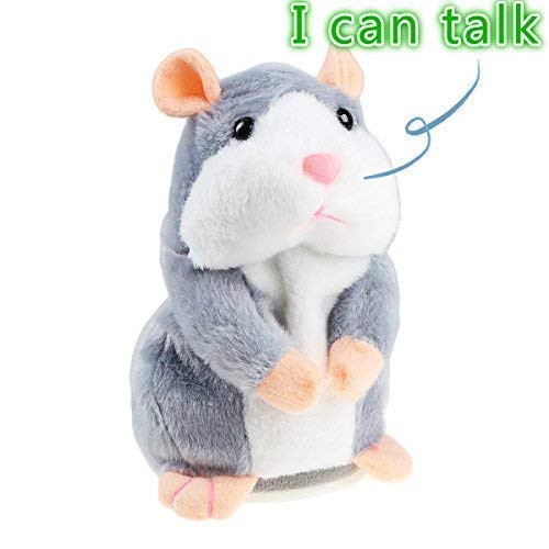 Talking Hamster Plush Toy, Repeat What You Say Funny Kids Stuffed Toys, Talking Record Plush Interactive Toys for, Birthday Gift Kids Early Learning