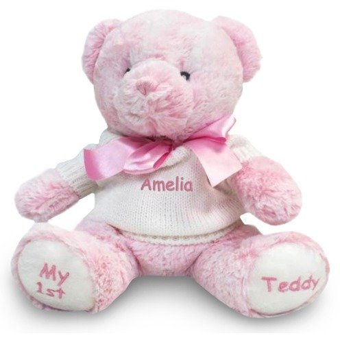 Personalized Baby's First Teddy Bear (Pink)