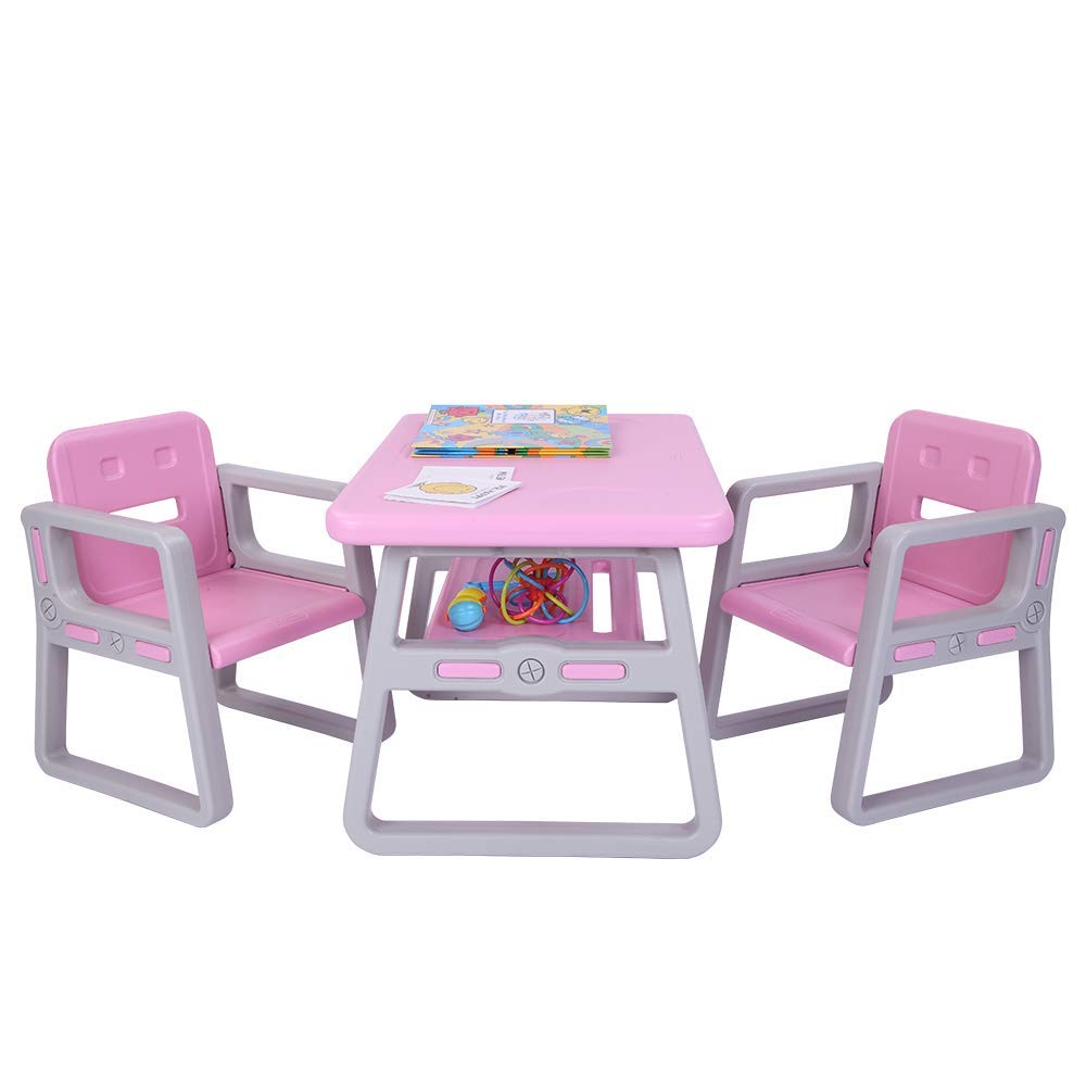 JOYMOR Multipurpose Kids Table and Chair Set, Certified Safe and Easy