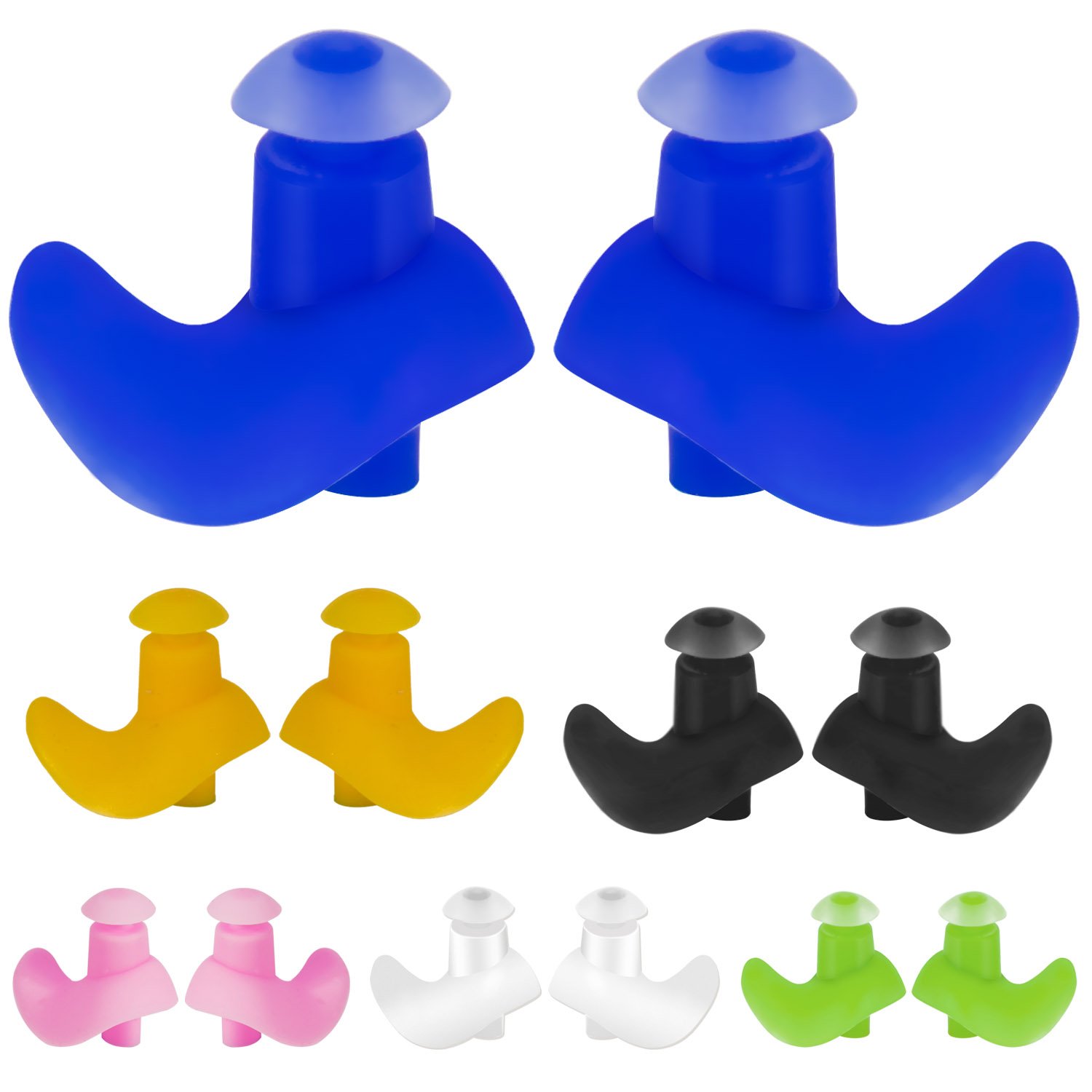 SAVITA Swimming Earplugs for Kids and Adults, Waterproof Spiral Silicone Swimming Diving Screw Molded Swimming Ear Plugs 