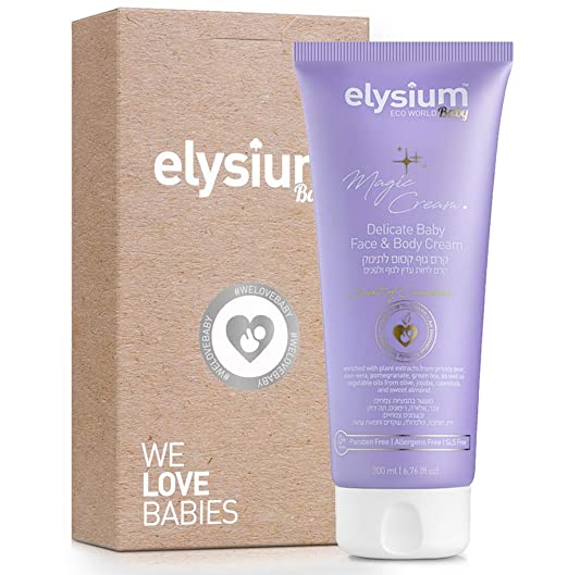 Elysium Organic Baby Lotion Baby Moisturizer with Aloe Vera & Green Tea Calming & Soothing Face and Body Cream Hypoallergenic Vegan Natural Baby Lotion for Newborns Toddlers Kids