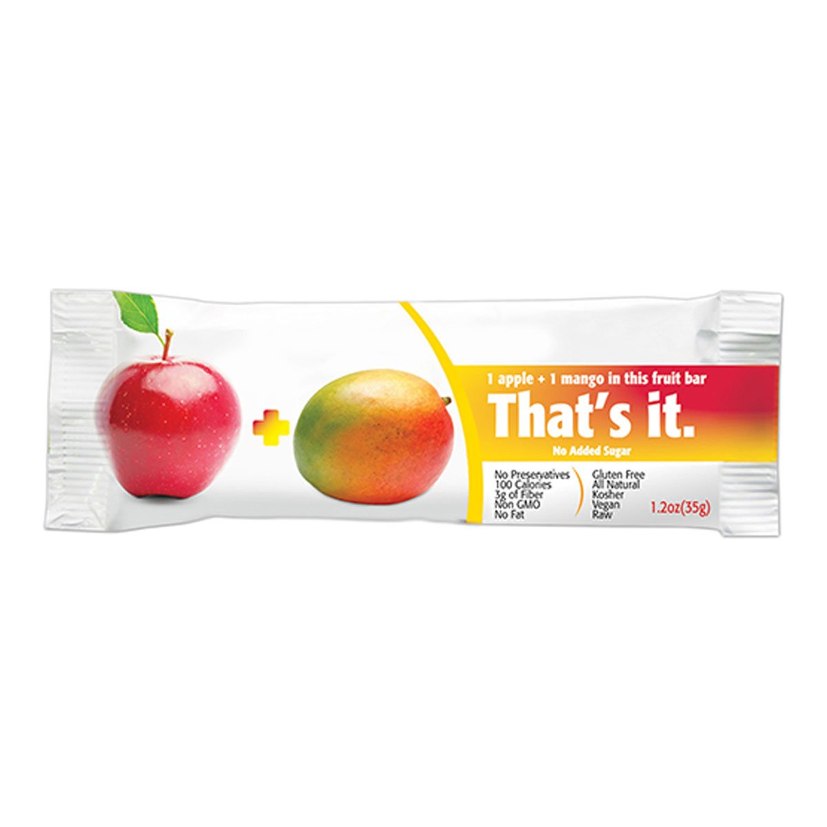 That's it. Apple + Mango 100% Natural Real Fruit Bar