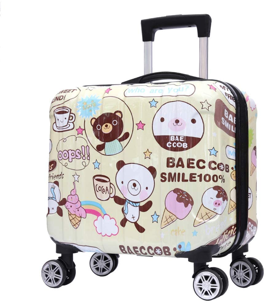 16" Unisex Children Carry On Luggage Kids Rolling Suitcase
