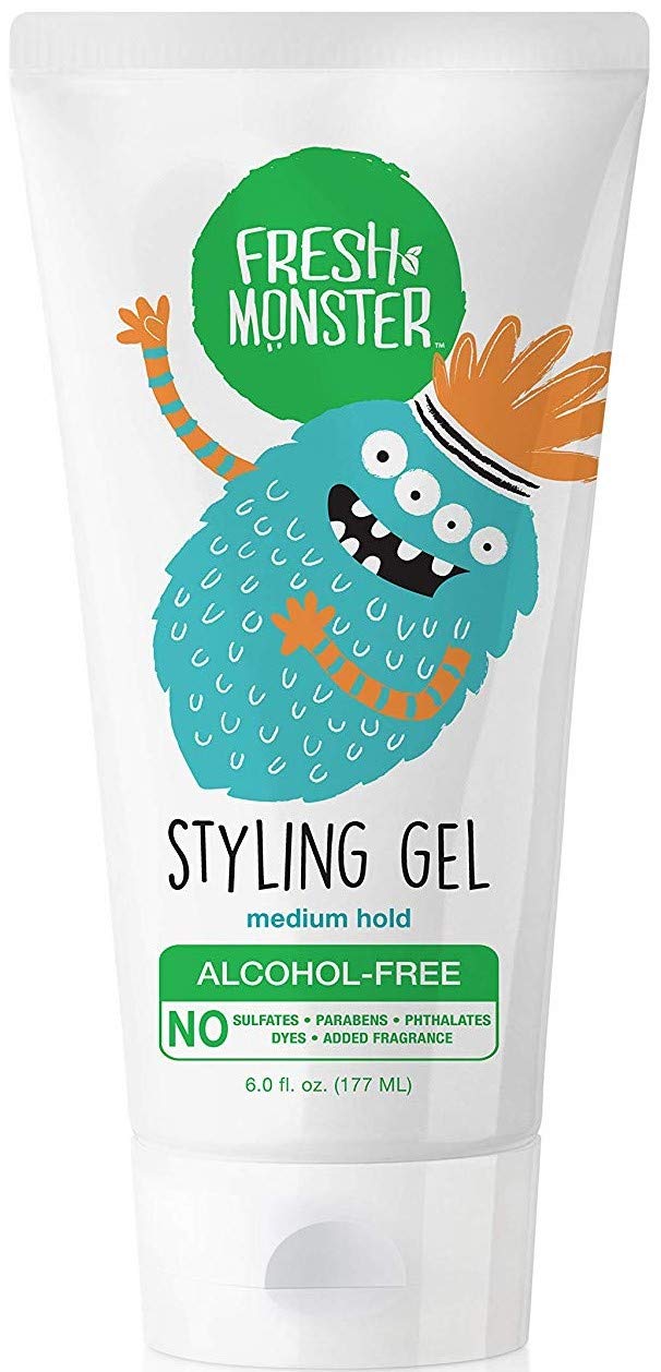 Fresh Monster Natural Hair Gel for Kids & Babies, Alcohol-Free, Toxin-Free, Flexible Medium Hold