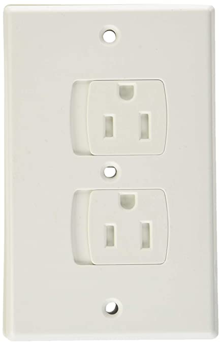 Child Safety Electrical Outlet Covers for Baby Proofing - Best Childproofing Self Closing BPA Free Wall Socket Plate, Better than Plugs (Set of 2, White)