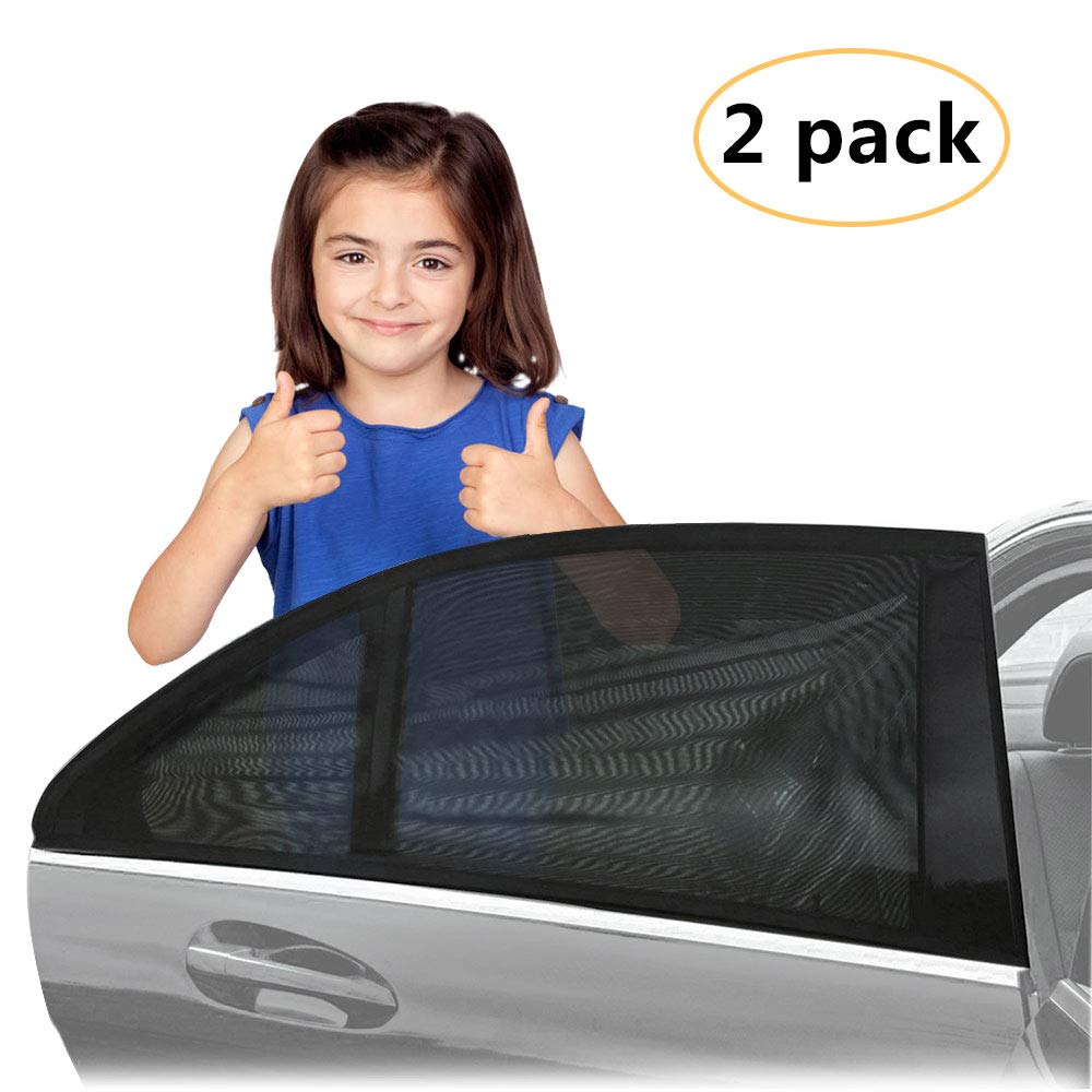 KKTICK Car Window Sunshade for Baby, Car Sun Shade for Rear Window, UV Protection Car Sunshade Mesh Protector Breathable for Kids Pets, Universal for Cars and SUVs, 2 Pack