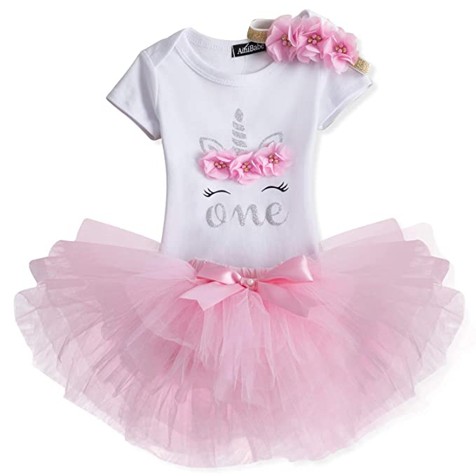 TTYAOVO Newborn Girls It's My 1st/2nd Birthday 4 Pcs Outfits