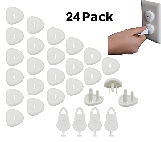 UCLEVER Outlet Plug Covers Baby Proofing Electric Protector Caps Kit for Child Safety (24 Plugs + 4 Keys)