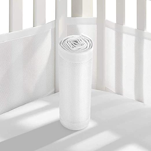 Baby Crib Bumper - Breathable Mesh Crib Liner Anti-Collision Bed Bumper for Full-Size 4 Sides Slatted & Solid