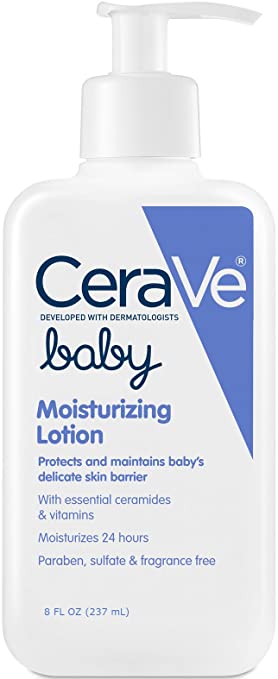 CeraVe Baby Lotion | 8 Ounce | Gentle Baby Skin Care with Hyaluronic Acid | Paraben and Fragrance Free
