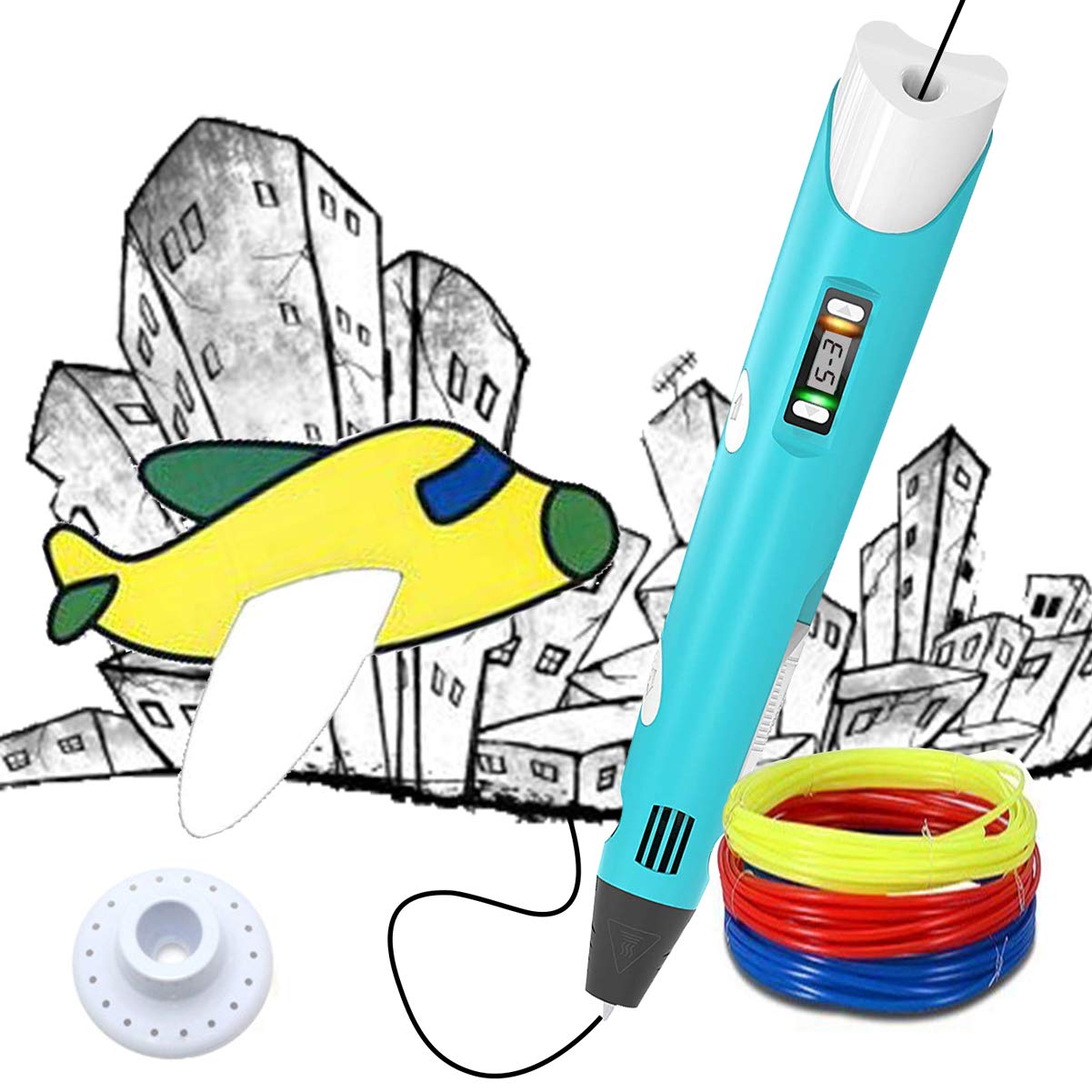 ThreeMay 3D Printing Pen with LED Display for Kids