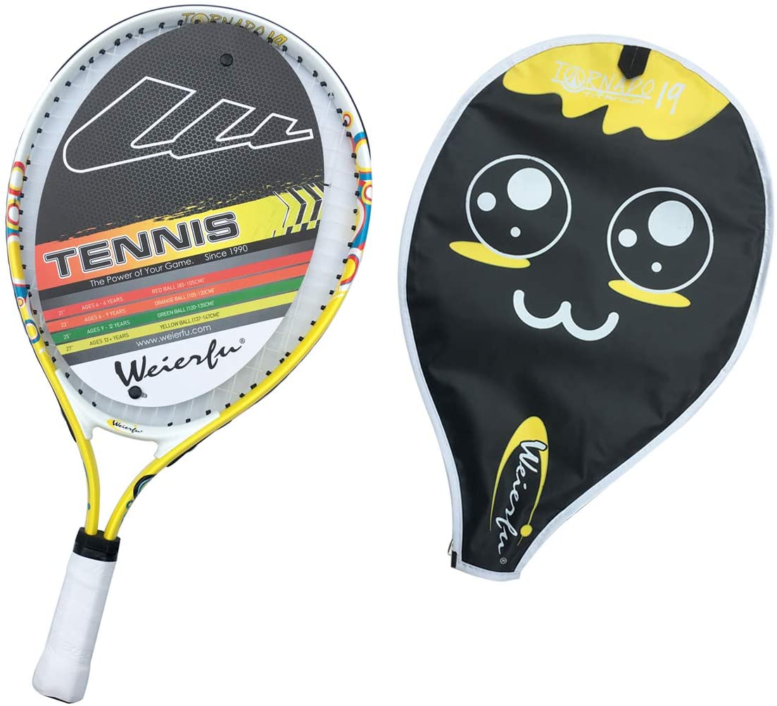 Weierfu Junior Tennis Racket for Kids Toddlers Starter Racket 17-21 with Cover Bag Light Weight