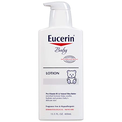 Eucerin Baby Body Lotion - Hypoallergenic & Fragrance Free, Safe for Everyday Use on Sensitive Skin