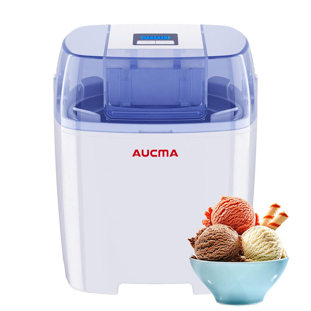Aucma Ice Cream Machine, 1.5 Quart Ice Cream Maker Gelato Maker Electric Frozen Yogurt Sorbet Machine with LCD Timer for Home Kids