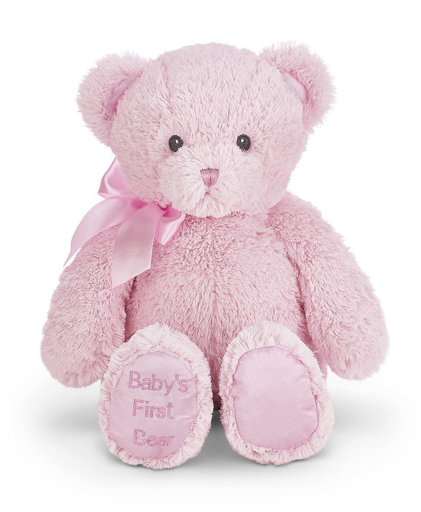 Bearington Baby's First Teddy Bear Pink Plush Stuffed Animal