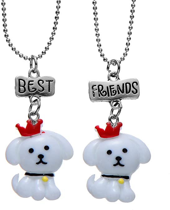 FSMILING Best Friends Necklace Cute Colorful Pendant Friendship Gifts for Birthday Prom Party