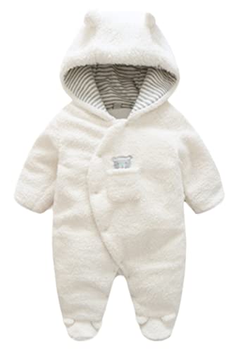 BANGELY Newborn Baby Winter Thicken Cartoon Sheep Snowsuit Warm Fleece Hoodie Romper