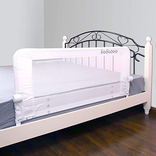 KOOLDOO 43" Fold Down Toddlers Safety Bed Rail Children Bed Guard with NBR Foam