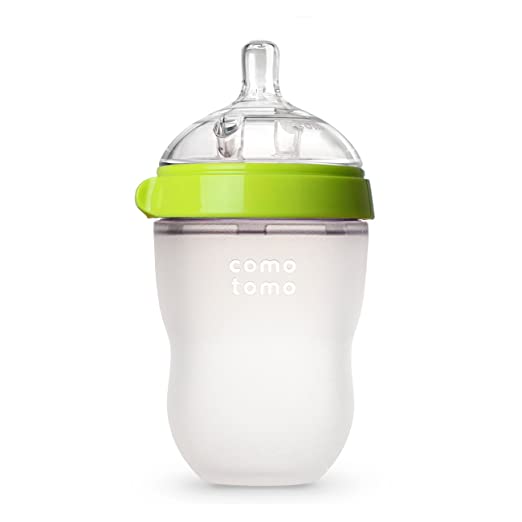 Comotomo Natural Feel Baby Bottle, Green, 8 Ounces