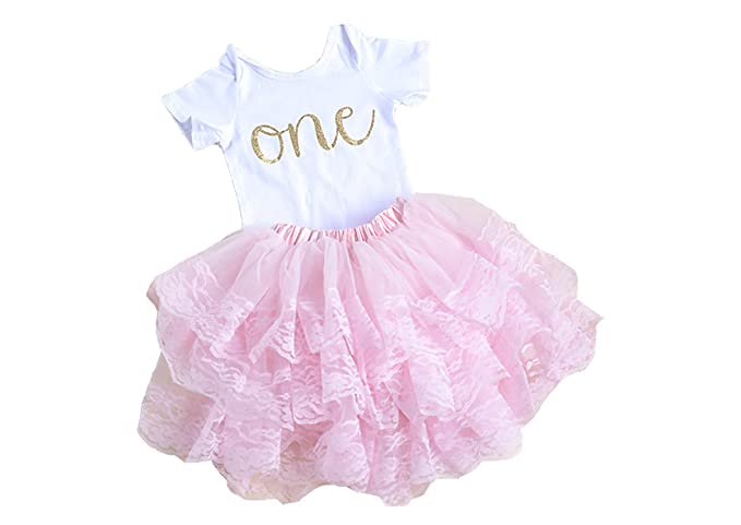 Scarlett Gene Pink First Birthday Outfit for Baby Girl, First Birthday Onesie Baby’s First Birthday