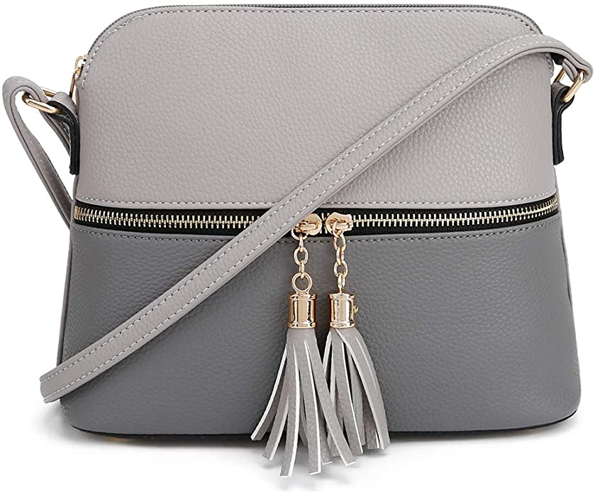 SG SUGU Lightweight Medium Dome Crossbody Bag with Tassel