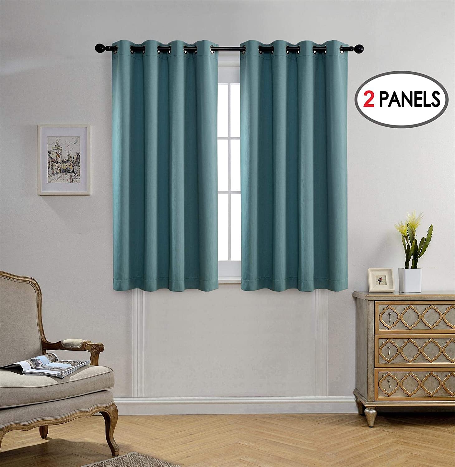 Miuco Blackout Curtains Room Darkening Curtains Textured Grommet