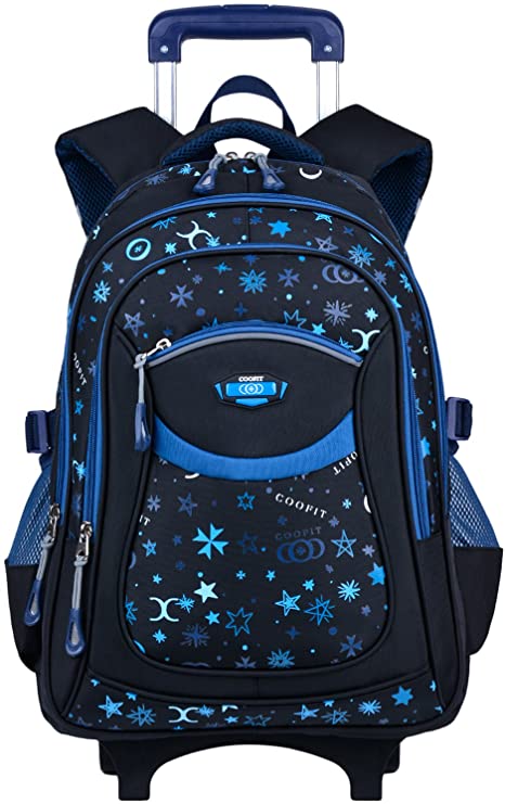 Rolling Backpack, COOFIT Wheeled Backpack School Kids Rolling Backpack With Wheels