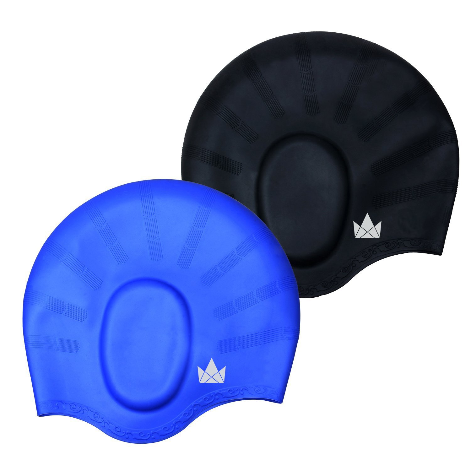 The Friendly Swede Silicone Long Hair Swim Caps (2 Pack)