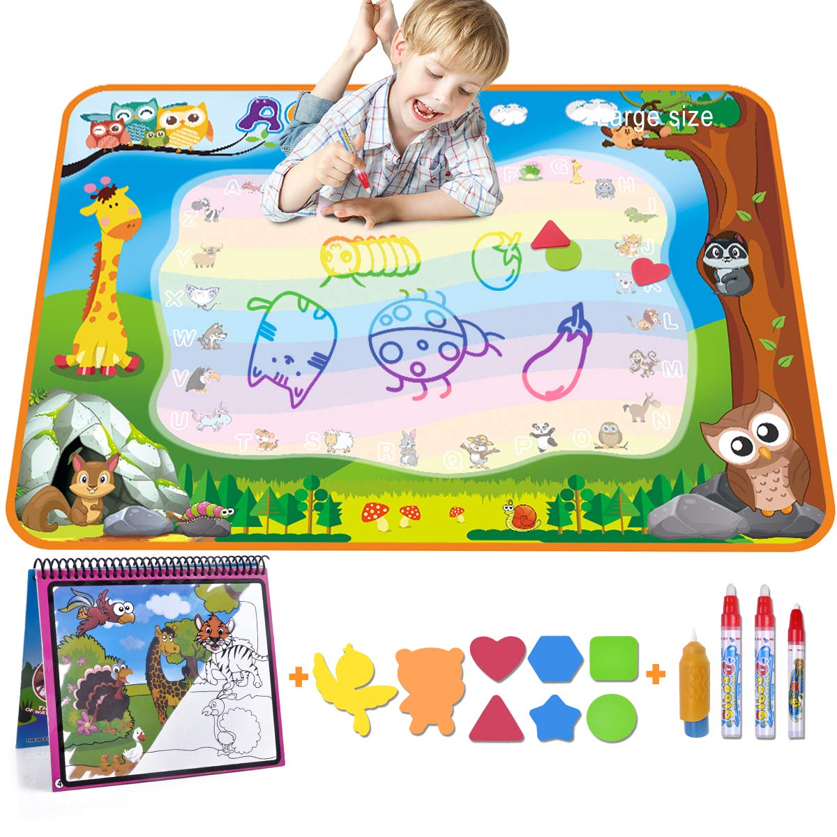 Aqua Magic Doodle Mat Large Water Drawing Mat for Kids Gifts Educational Toy Toddler Painting Board 