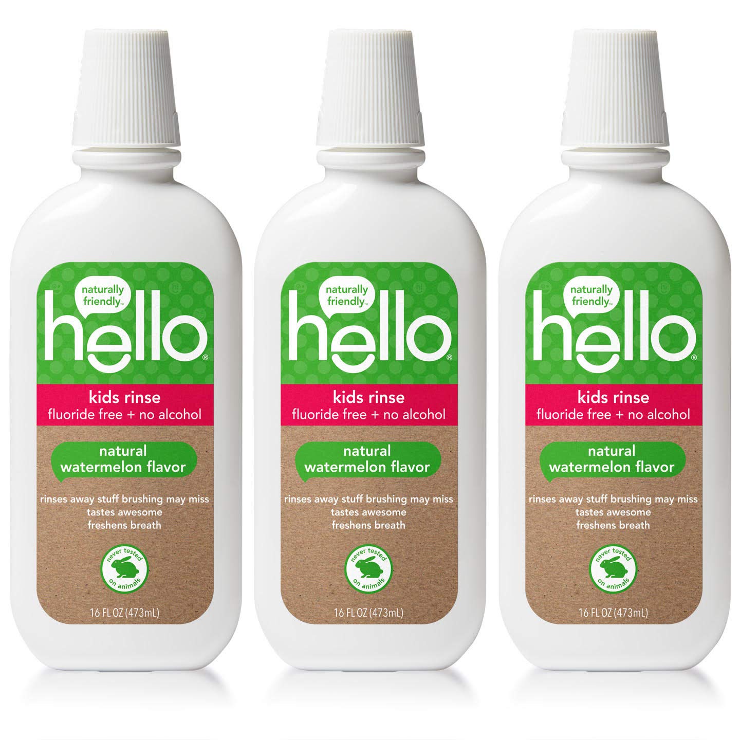 Hello Oral Care Kids Fluoride Free and SLS Free Rinse, Organic Watermelon