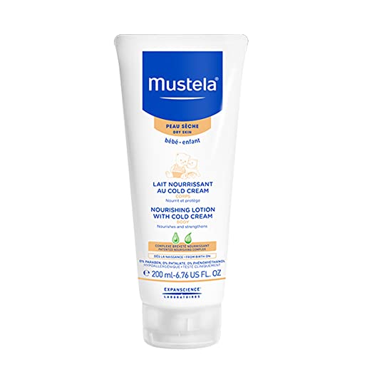 Mustela Nourishing Lotion with Cold Cream, Baby Lotion for Dry Skin, with Ceramides and Natural Avocado Perseose, 6.76 Ounce