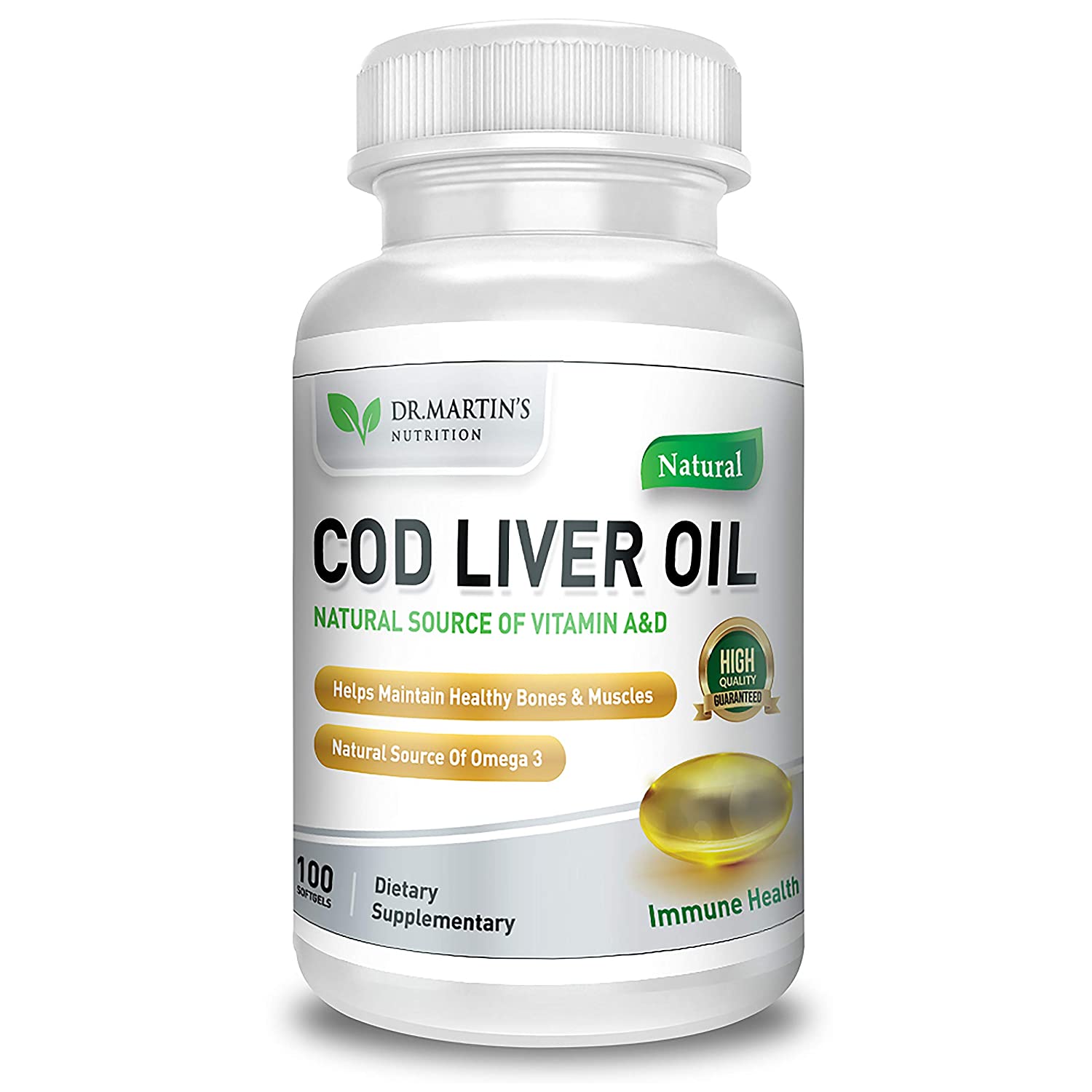 COD LIVER OIL | 100 Softgels | Natural Source Of Omega 3 Fatty Acids