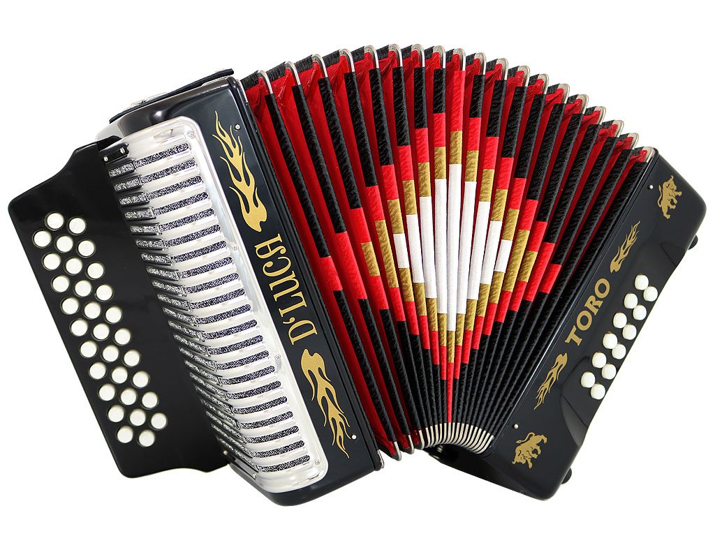 D'Luca Toro Button Accordion 31 12 Bass on GCF Key with Case and Straps