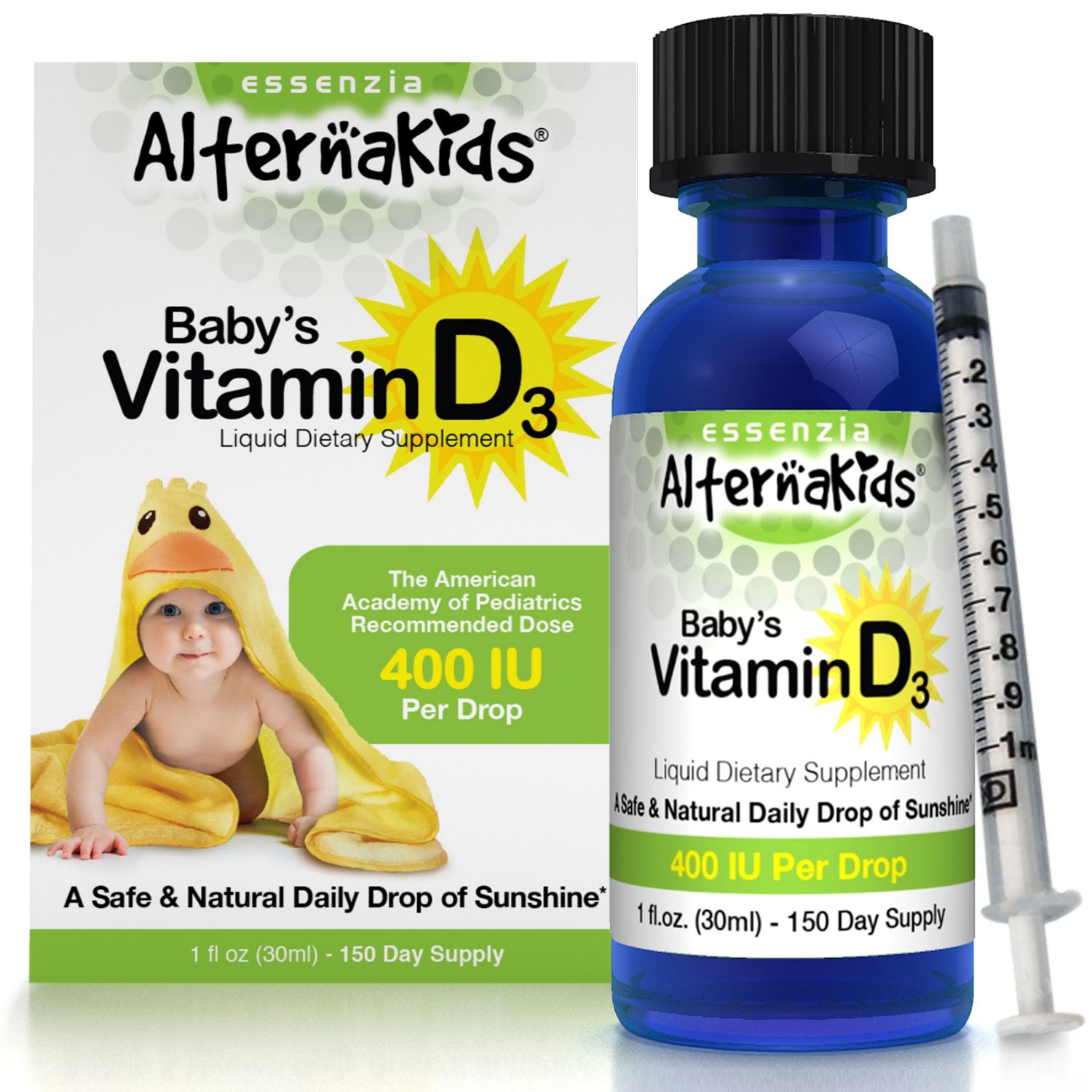 Vitamin D Drops for Infants by AlternaKids - Liquid D3 Supplement for Baby, Breastfeeding Mothers