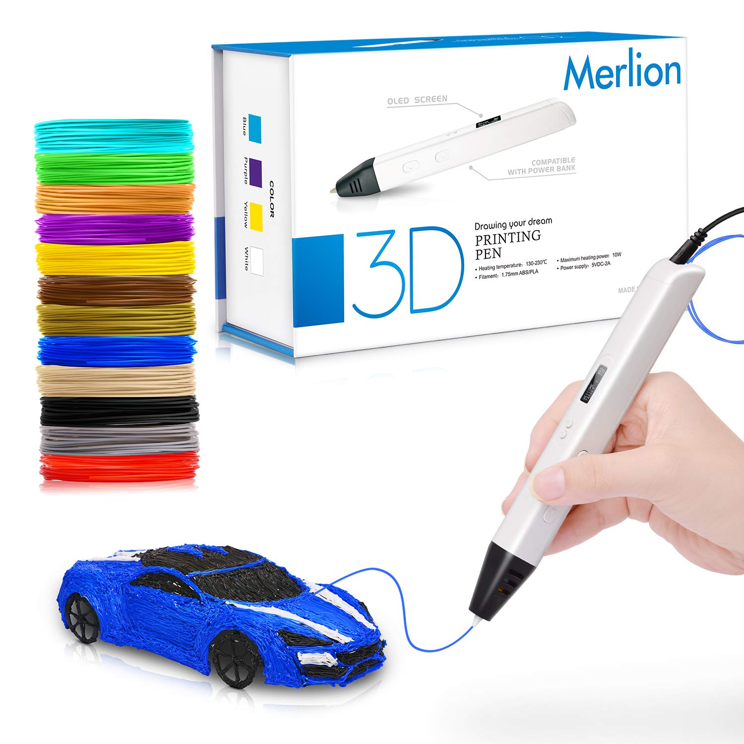 Merlion 3D Pen with Filament for Kids