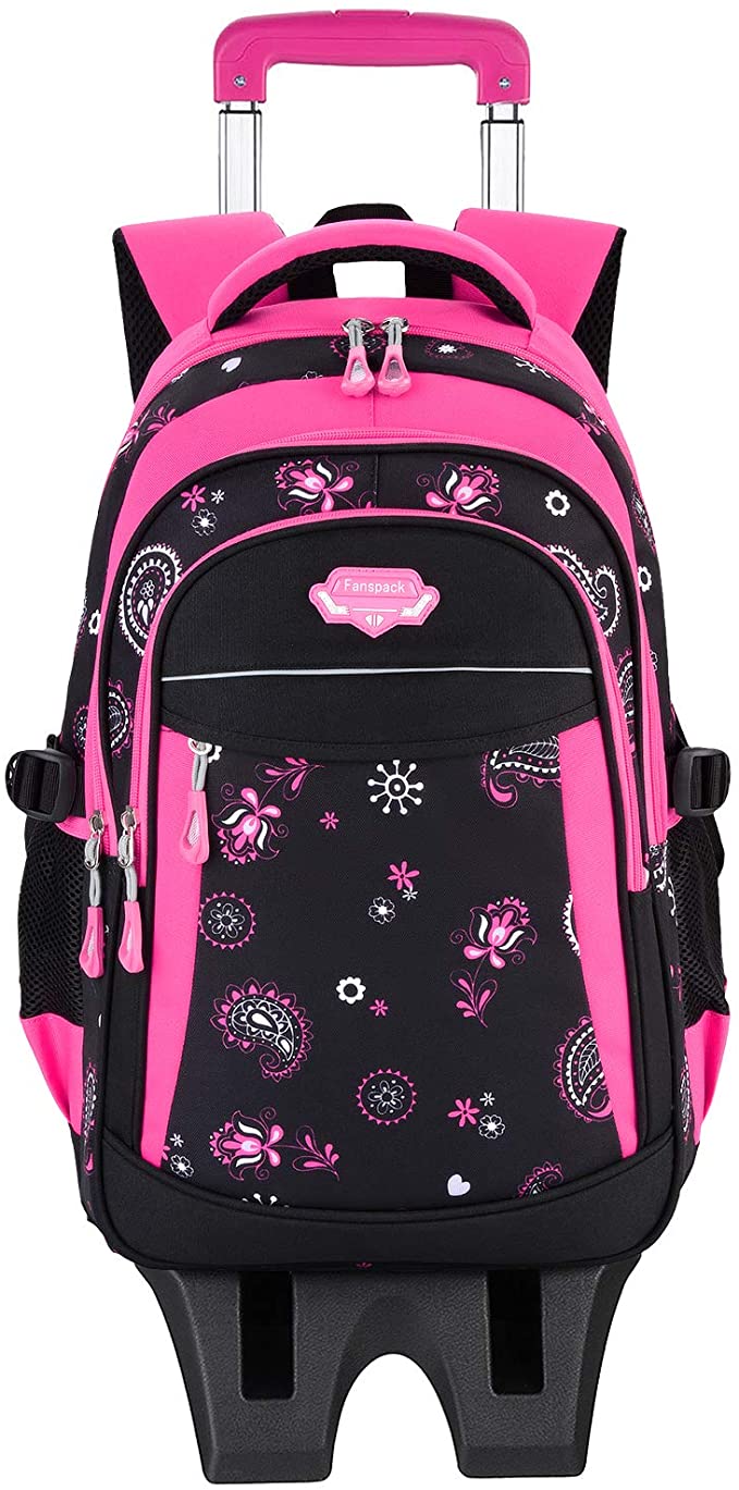 Rolling Backpack for Girls, COOFIT Backpack with Wheeled for Girls Laptop Backpack with Wheeled Roller Backpack