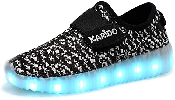 KALEIDO Kids 7 Colors LED Light up Shoes Sneakers for Boys Girls