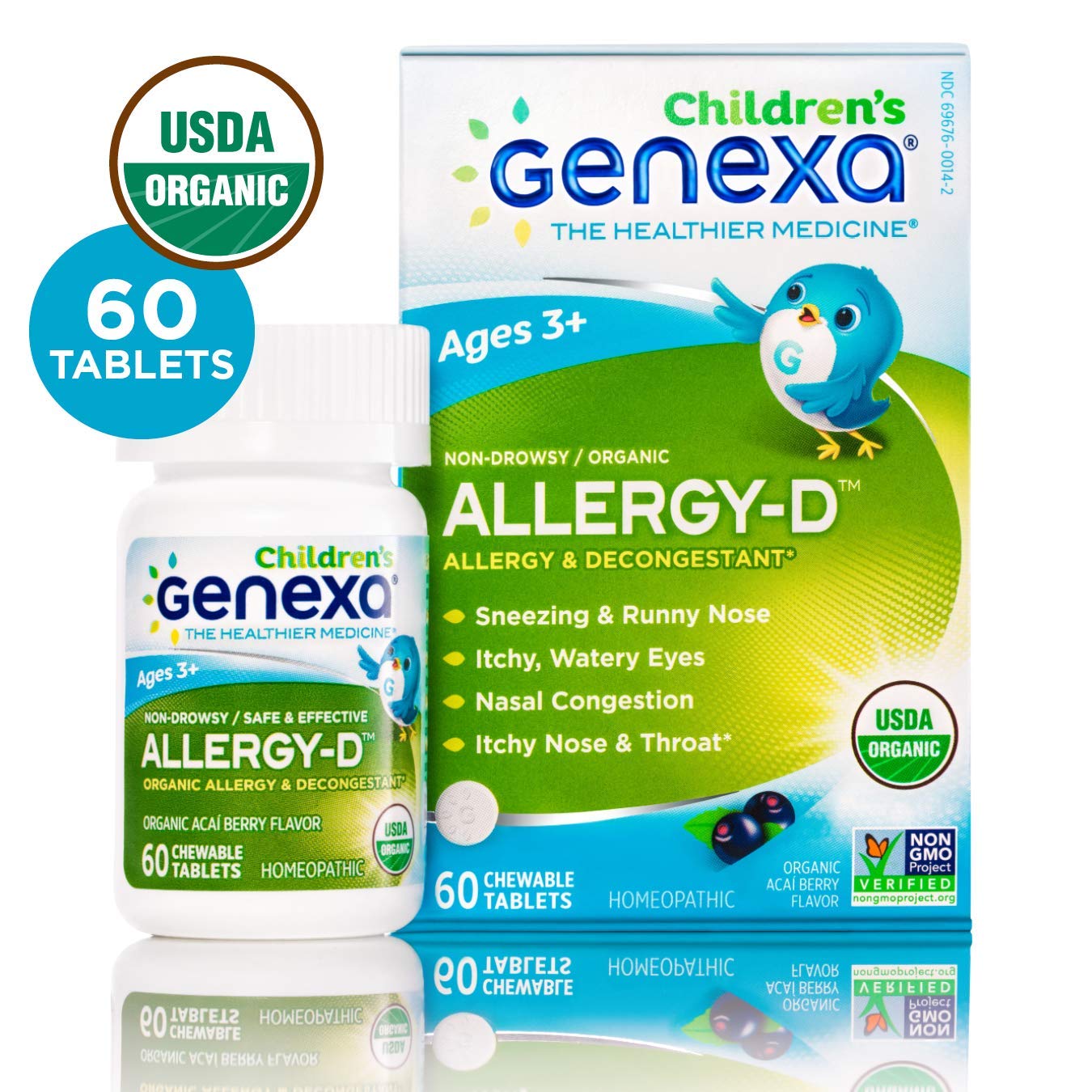 Genexa Allergy-D for Children – 60 Tablets | Certified Organic & Non-GMO, Physician Formulated, Homeopathic