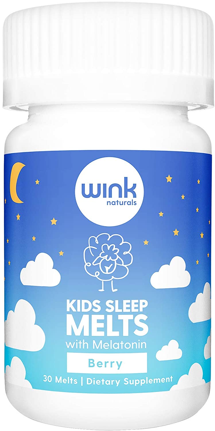 Wink Naturals Kid's Sleep Melts, Natural Sleep Aid Melatonin Supplement for Children