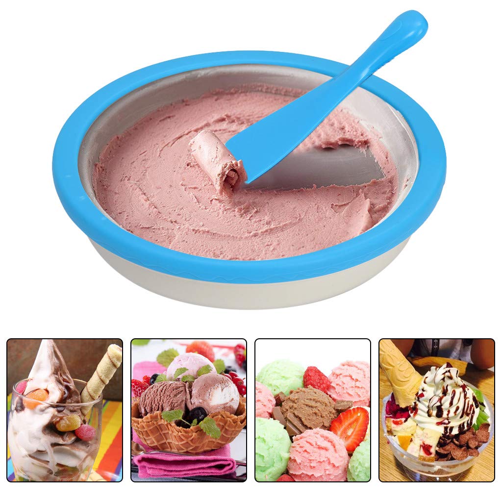 Ice Cream Maker, SIN+MON Instant Ice Cream Maker Yogurt Frozen Sorbet Gelato Maker Pan Ice Roll Time Pan Ice Cream Maker Electric Stirring for Kids