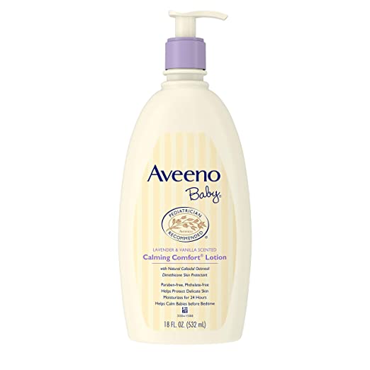 Aveeno Baby Calming Comfort Moisturizing Lotion with Lavender, Vanilla and Natural Oatmeal, 18 fl. oz