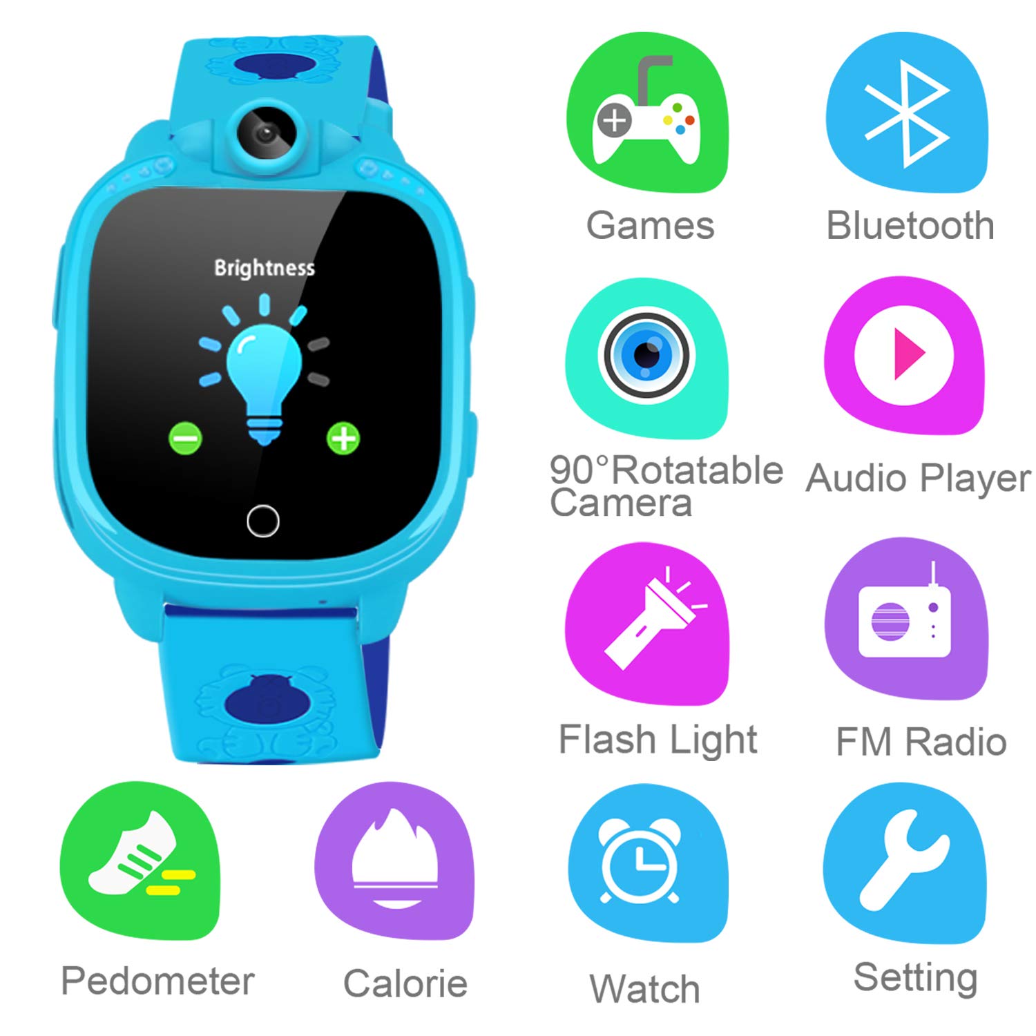 Prograce Smartwatch for Kids with 90°Rotatable Camera