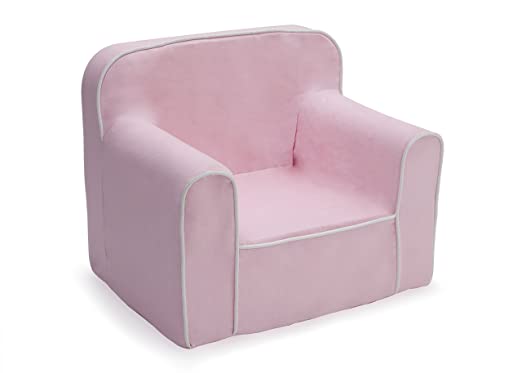 Delta Children Foam Snuggle Chair, Pink with White
