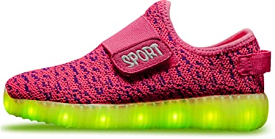 MagicStep Kids 7 Colors LED USB Charging Light Up Shoes for Girls Boys