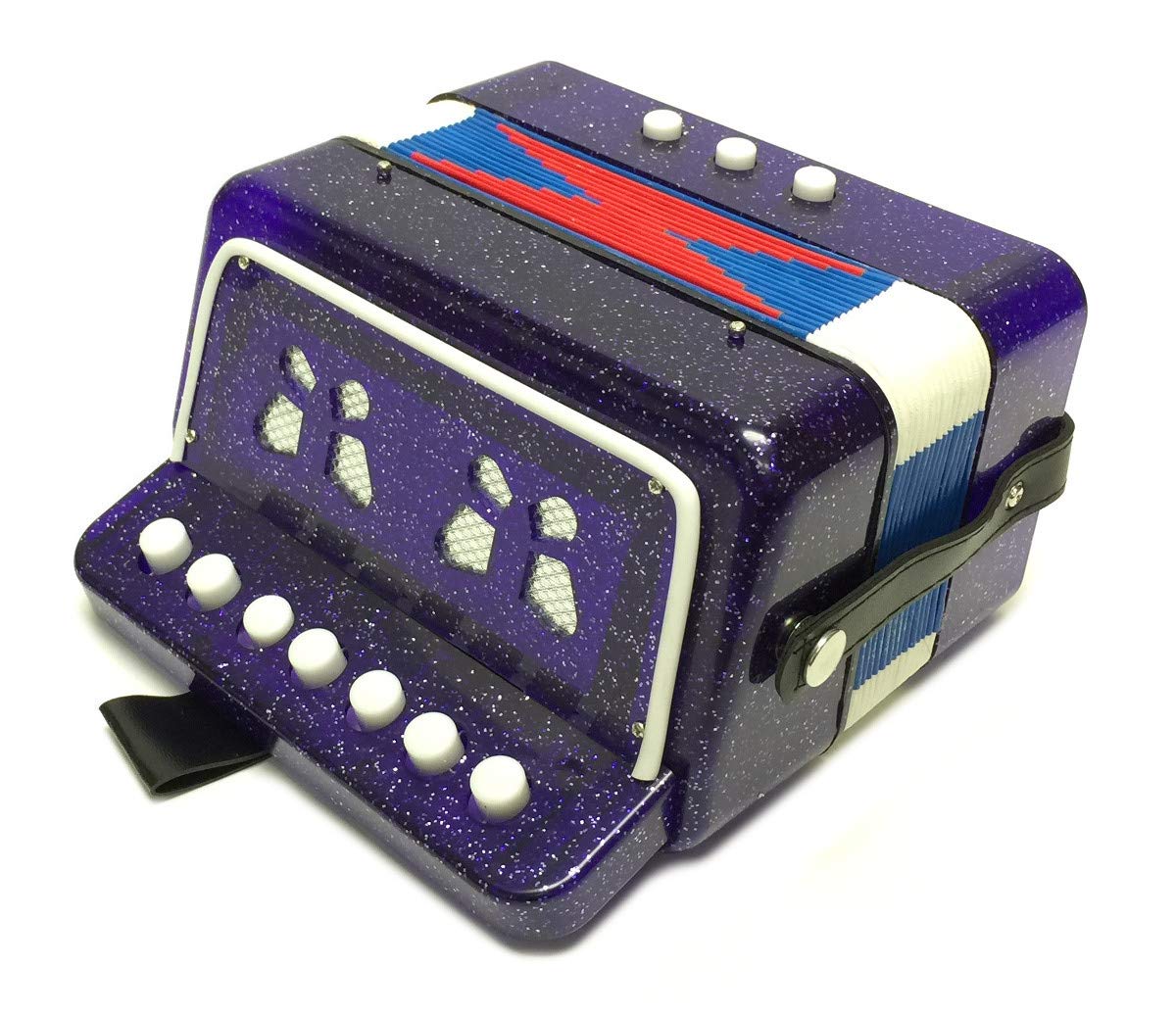 Childrens 7 KEY Button ACCORDION PURPLE Kids Accordian Organ Concertina