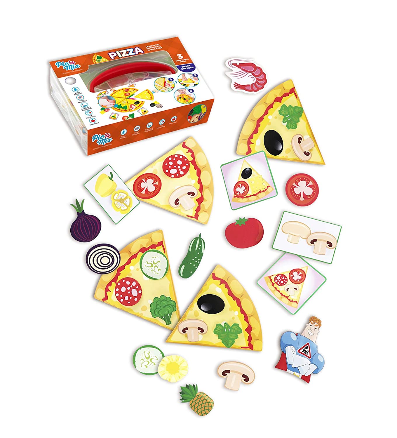 Pizza Puzzles for Kids | Picnmix Matching Game for Toddlers 2 Years and Up. Educational Board Game | Preschool Learning Toy. Fine Motor Skills Toy for Boys and Girls