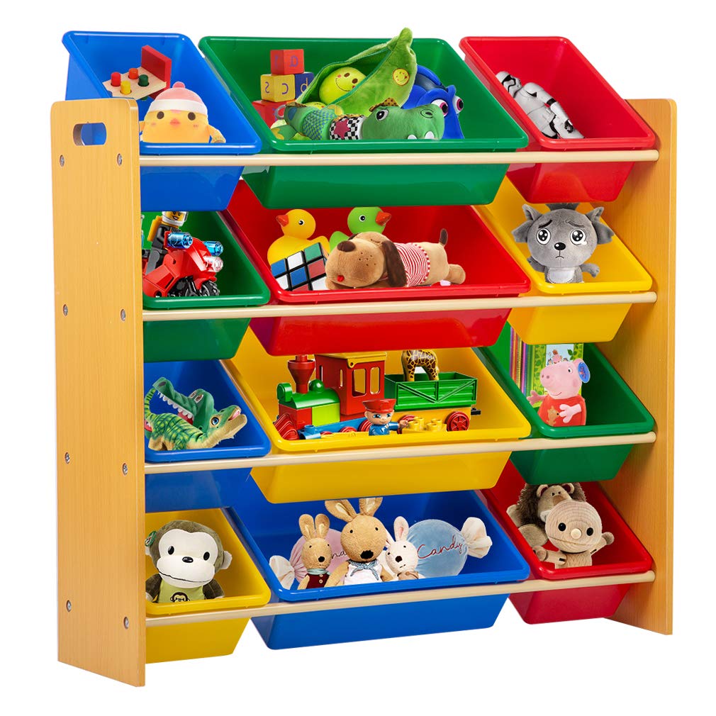 Kids Toy Storage Organizer with Plastic Bins, Storage Box Shelf Drawer